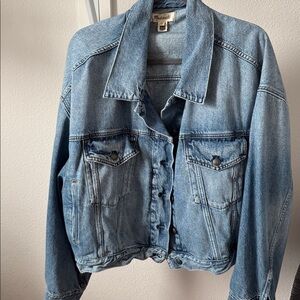 Madewell Blue Crop Denim Jacket Size L